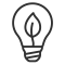Leaf in light bulb icon
