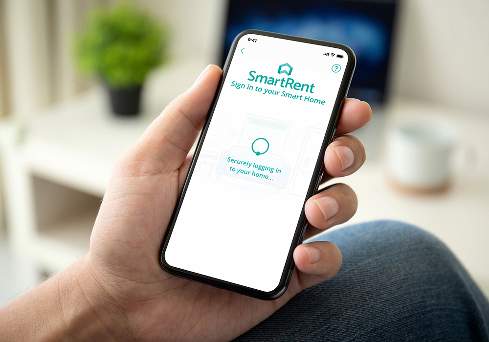 Closeup photo of SmartRent application logging in
