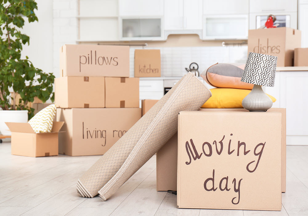 Moving boxes for a smooth new apartment move-in