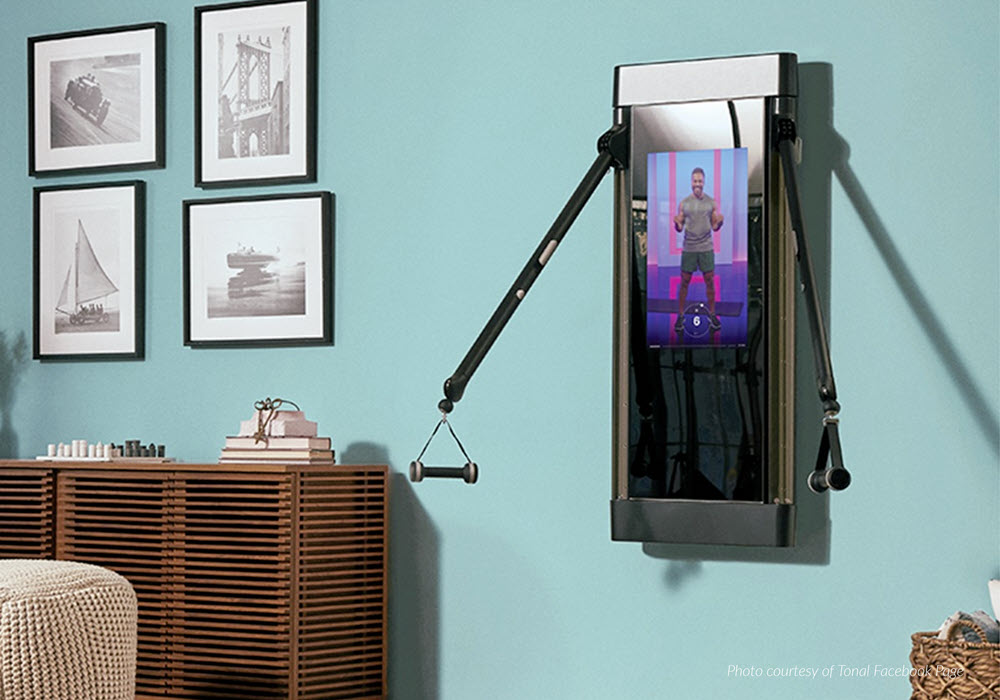 Tonal's wall-mounted technology for a total-body workout.