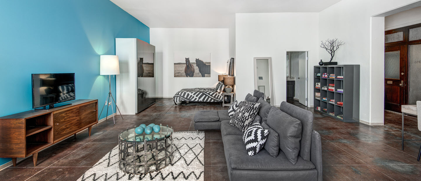 Pacific Electric Lofts Furnished Studio with hardwood floors
